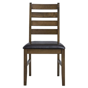 Damica - Side Chair (Set of 2) - Brown Synthetic Leather & Walnut
