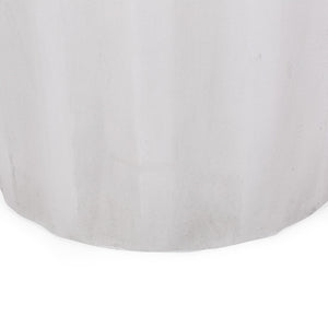 Outdoor End Table With Soft Wave Edge - Antique White