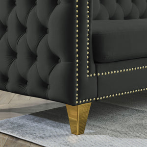 Modern Sofa With Button Tufting, Upholstered Couch For Living Room