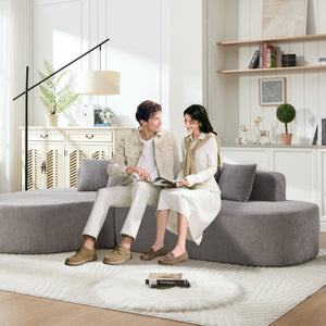 110.2" * 62" Boneless Sectional Curved Sofa with 5 Pillows