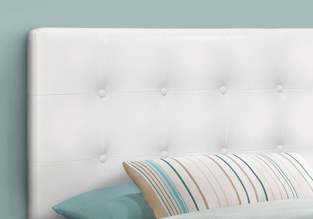 Twin Size Upholstered Bed Headboard - White, Transitional Style
