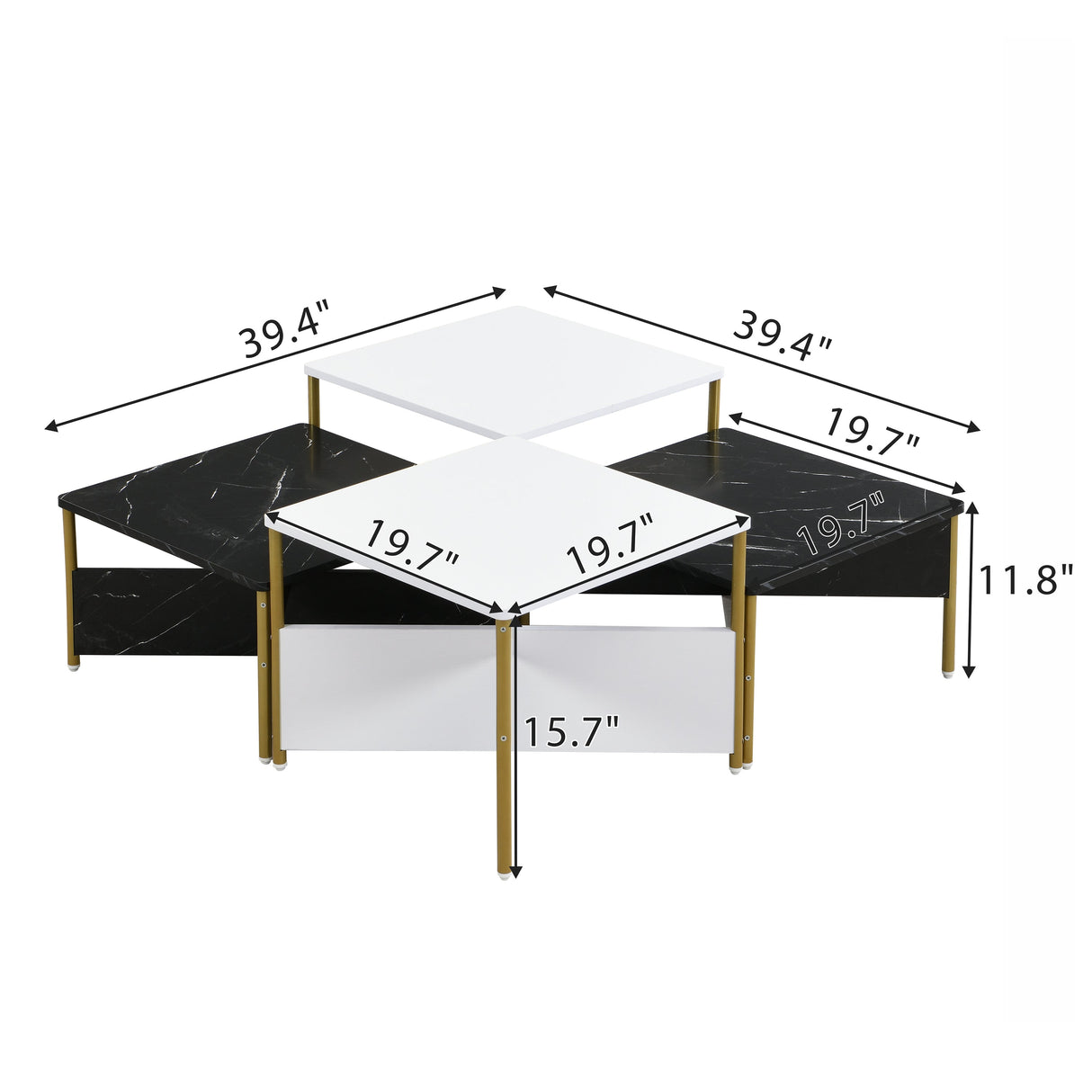 Modern Nesting Coffee Tables Set of 4