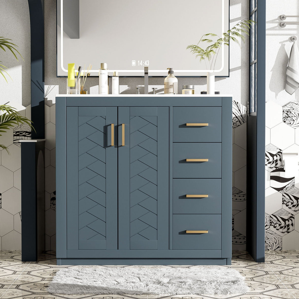 Bathroom Vanity With Sink Combo, Storage Cabinet