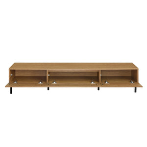 Boho TV Stand for TVs Up to 80" with Rattan Decoration and Metal Legs