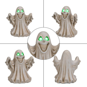 Halloween Ghost Figurine - LED Light Up with Glowing Eyes