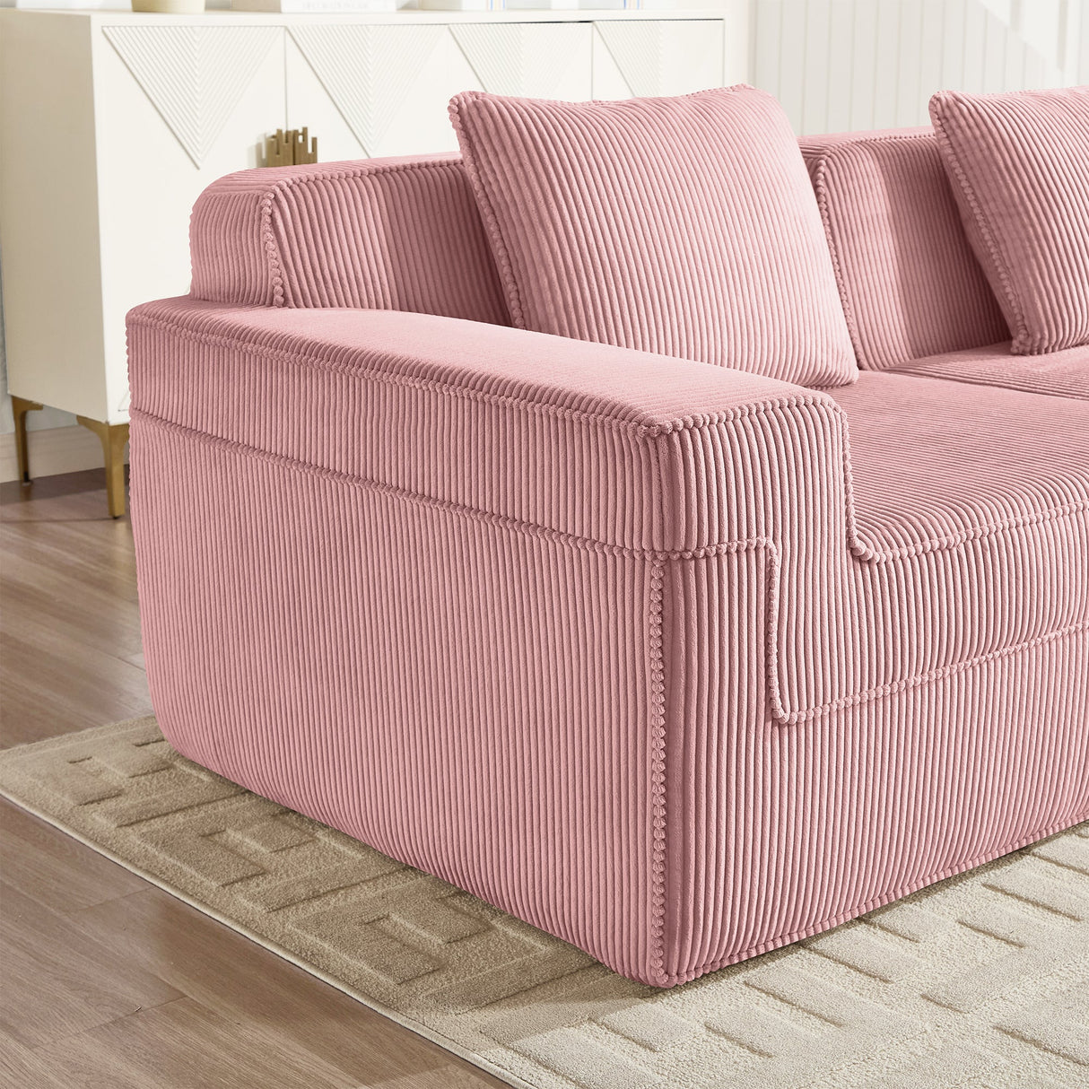 Modular 4 Seat L Shape Sectional Boneless Sofa
