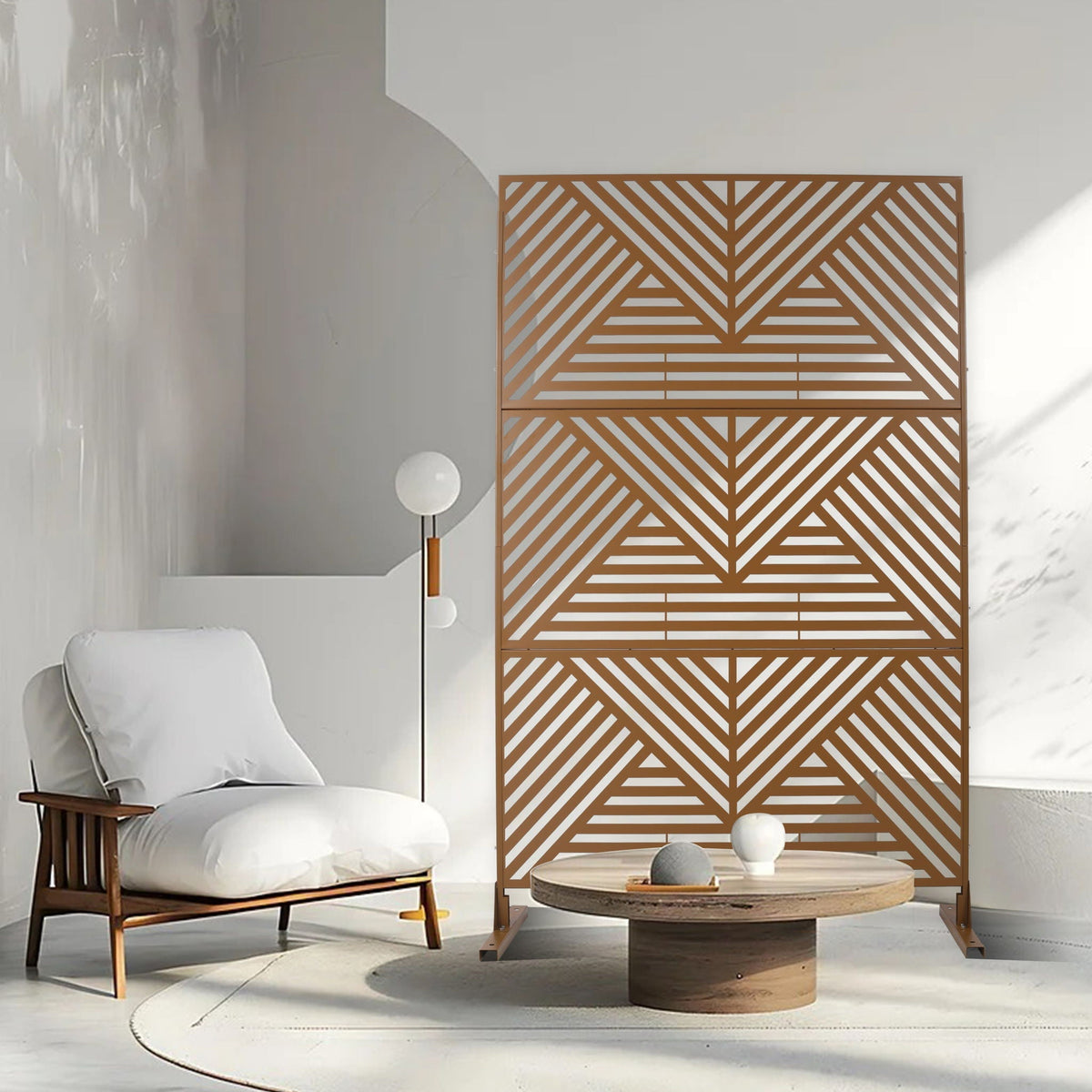 Freestanding Outdoor & Indoor Freestanding Metal Privacy Screen