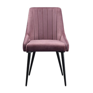 Riley - Side Chair (Set of 2) - Pink Fabric & Black