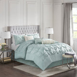 7 Piece Tufted Comforter Set Seafoam King