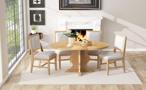 TREXM Farmhouse 5-Piece Dining Table Set