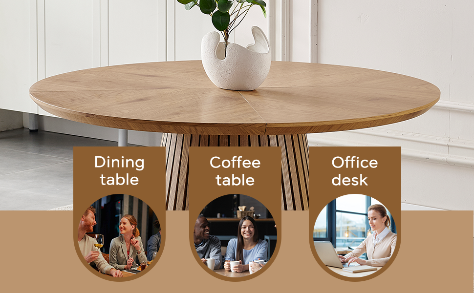 Wooden Dining Table - Modern Round Kitchen Design