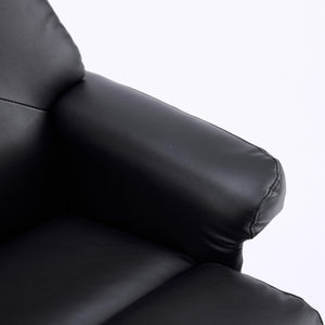 Massage Recliner With Ottoman, 360° Swivel, Heat & Vibration - Black Pu