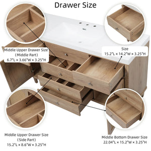 Modern Bathroom Vanity With Sink, Soft Close Drawers