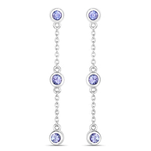 0.60 Carat Genuine Tanzanite .925 Sterling Silver Earrings