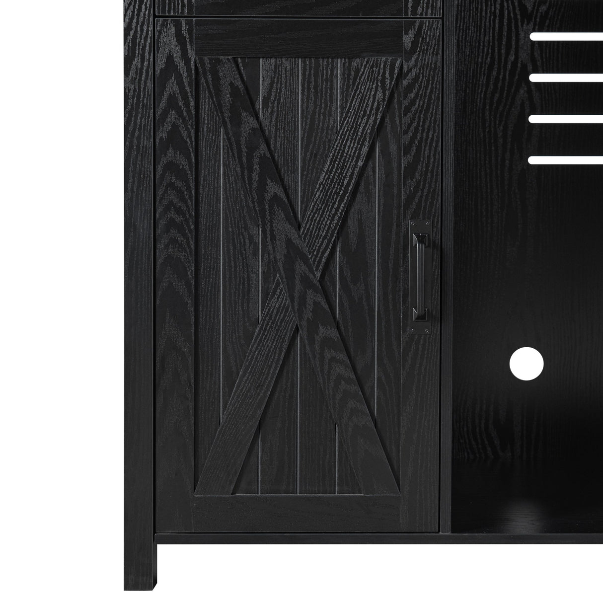 K&K 53.2" Farmhouse Fridge Cabinet with Power Outlet