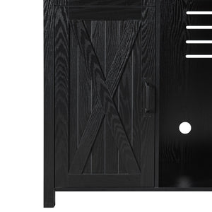K&K 53.2" Farmhouse Fridge Cabinet with Power Outlet