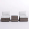 Modern Wicker Outdoor Seating Set with Cushions - Dark Brown or Dark Gray