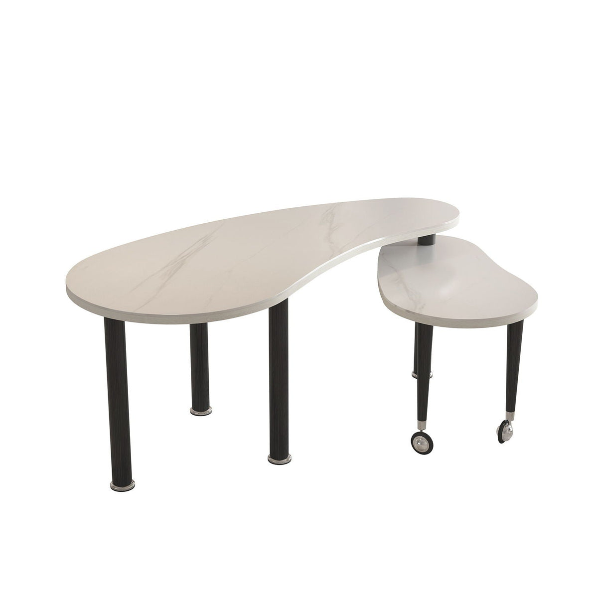 Rotatable Cocktail Table With Solid Legs, 360 Degree Rotating