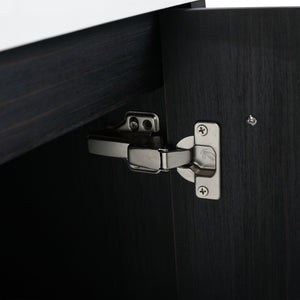 Modern Wall Mounted Bathroom Vanity With Thick Edge Resin Sink And Storage Rack