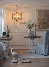 3 Light Wood Drum Chandelier with Adjustable Chain for Kitchen