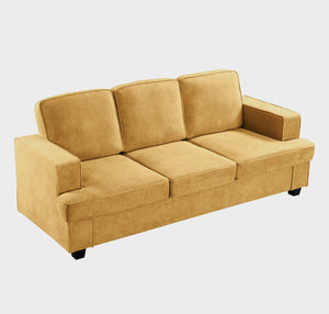 Modern Sofa, Comfortable 3 Seater Couch With Deep Seating, Loose Back Cushions, Wide Arms