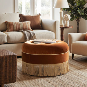 Yolanda 24" Round Upholstered Accent Ottoman