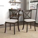Wooden Dining Table Set (1 Table with 4 Chairs) Brown