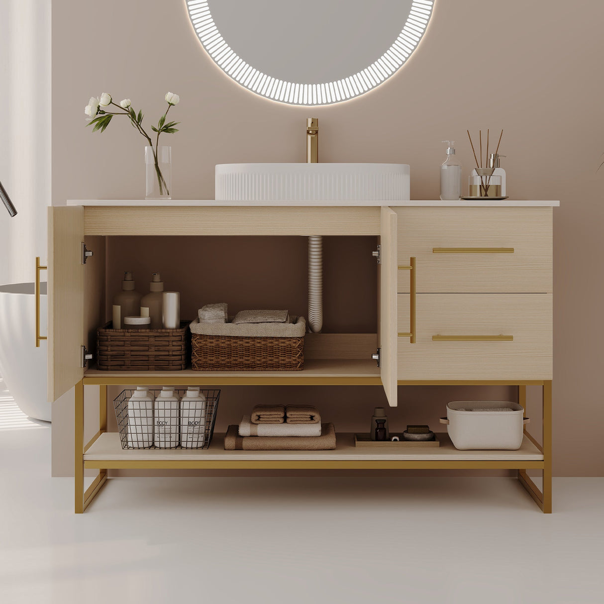 36" Modern Bathroom Vanity with Ceramic Vessel Sink