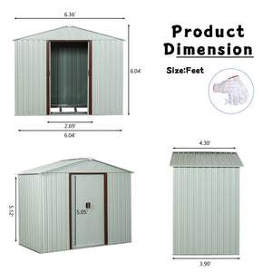 Ry-Sdyx56-W Outdoor Metal Storage Shed - White