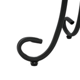 Ceramic Tile and Iron Patio Side Table with Shelf, Brown and Black