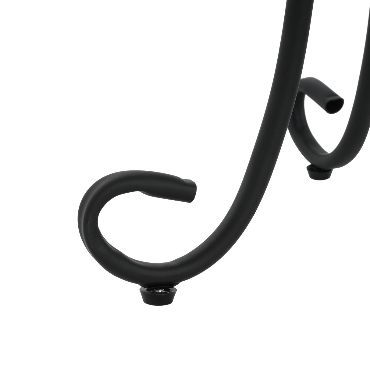 Ceramic Tile and Iron Patio Side Table with Shelf, Brown and Black