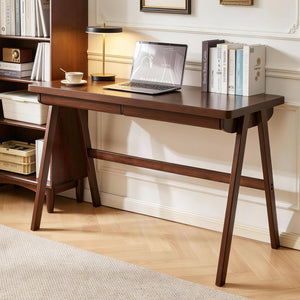 100% Solid Rubber Wood Computer Desk, Retro