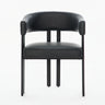 Modern Dining Upholstered Barrel Chair With Curved Back And Armrests