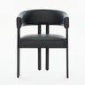 Modern Dining Upholstered Barrel Chair With Curved Back And Armrests