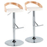 Grotto - Contemporary Adjustable Height Barstool With Swivel With Straight T Footrest (Set of 2)