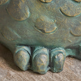 Owl Garden Stool with Distressed Gold Patina Finish