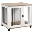 PawHut-Dog-Crate-Furniture,-Side-Table-Indoor-Dog-Kennel,-End-Table-with-Lockable-Door-for-Small-and-Medium-Dogs,-Walnut-Brown-Pet-Supplies