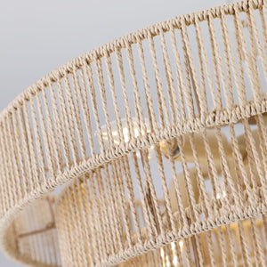 20' Modern 4-Layer Woven Hemp Rope Chandelier