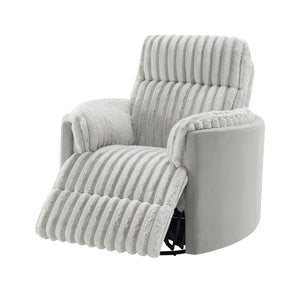 Emee Corduroy Glider Recliner With Swivel - Gray