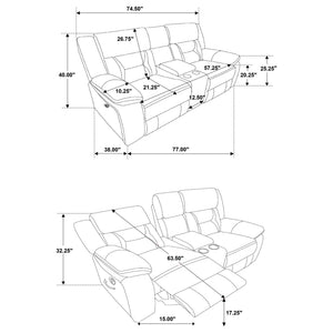 Brazelton - Glider Loveseat With Console