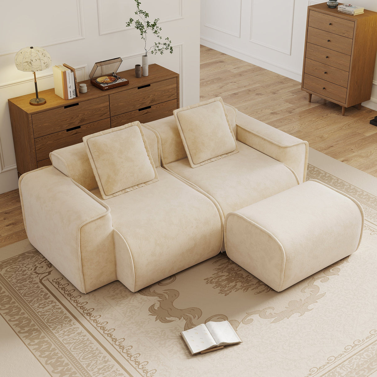 Streamlined Design Modular 2 Seat L Shape Sectional Sofa