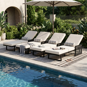 Black Mix Chaise Lounge Set