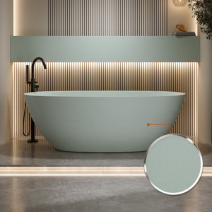 69'' Freestanding Bathtub Resin Stone Soaking Bathtub with Modern Design - White