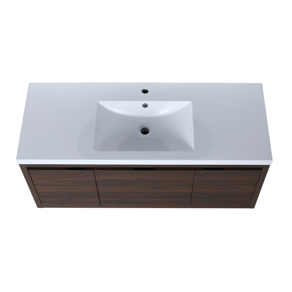 Floating Bathroom Vanity With Resin Sink And Soft Close Doors
