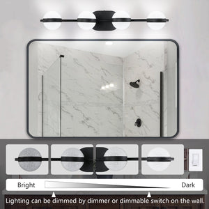 30" Black Minimalist LED Bathroom Vanity Light