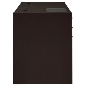 Halston 47-inch 2-drawer Office Desk with Cabinet Cappuccino