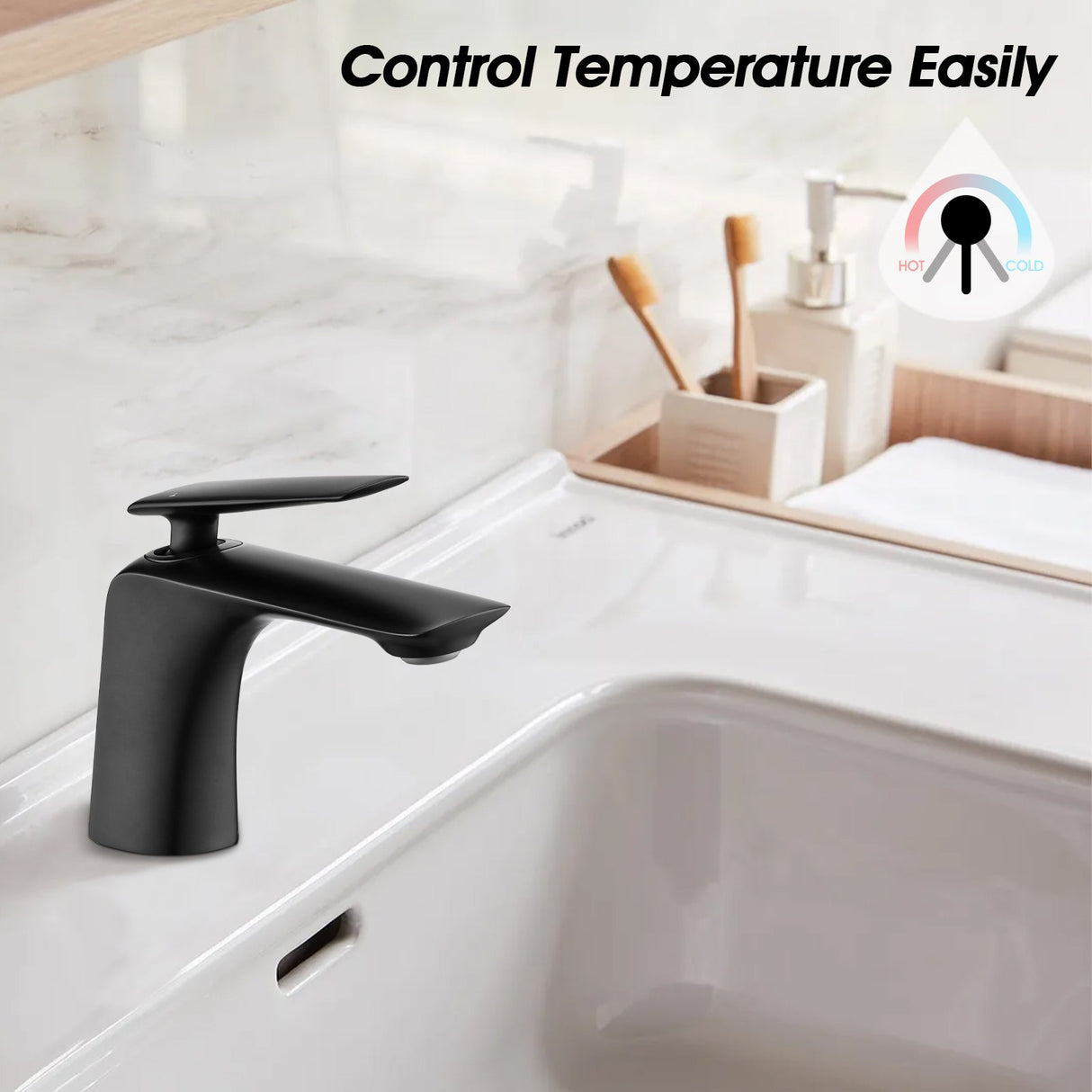 Single Hole Bathroom Sink Faucet with Pop Up Drain