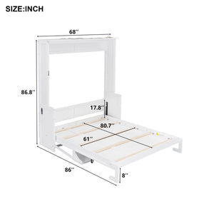 Murphy Bed With Desk, LED Lights & USB Charging Station
