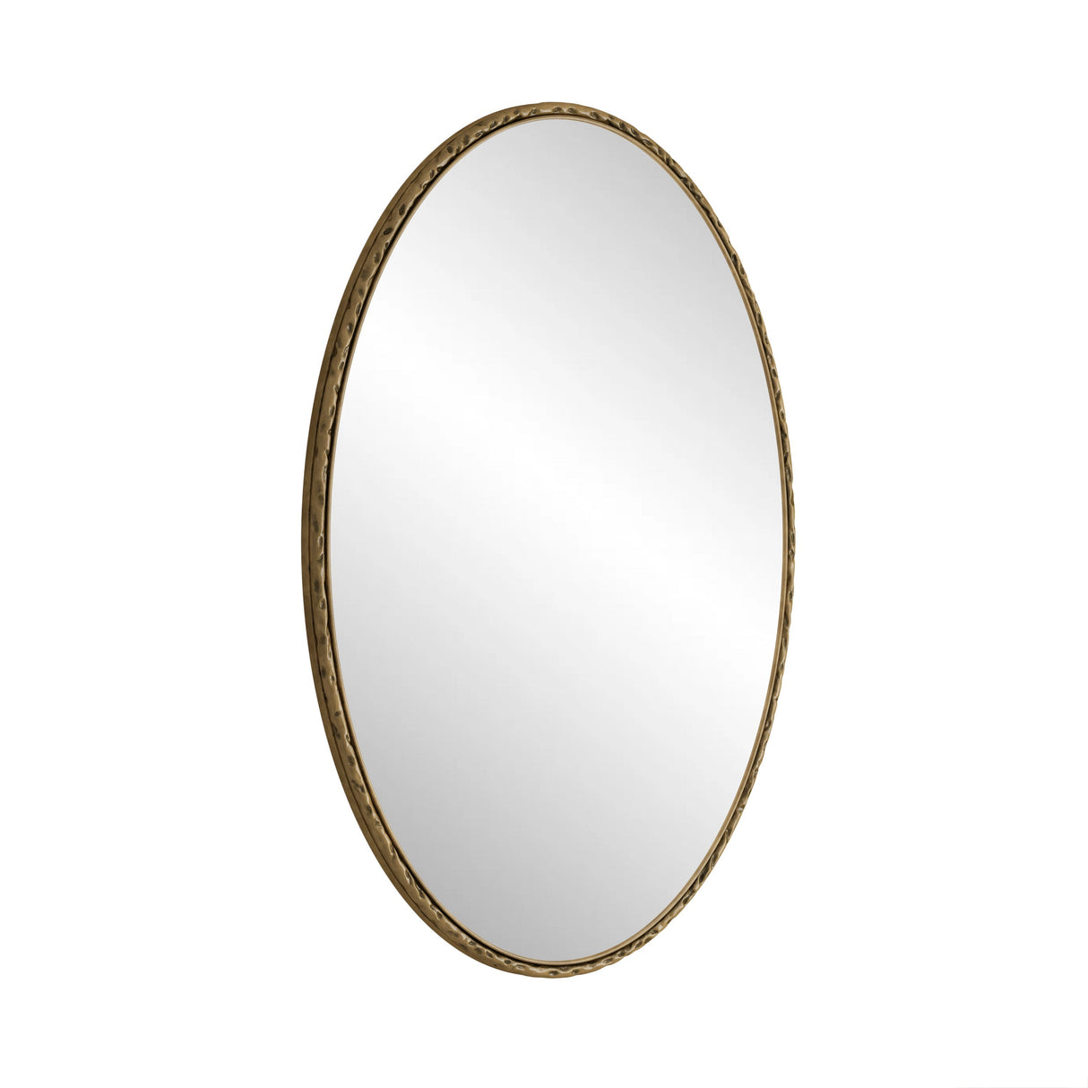 Iron Art Oval Retro Mirror in Gold with Antique Effect