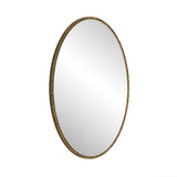 Iron Art Oval Retro Mirror in Gold with Antique Effect